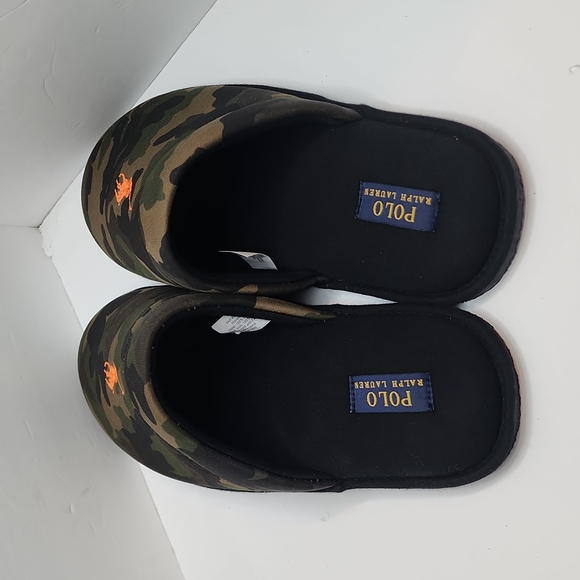 POLO RALPH LAUREN, MEN’S SANDALS, CAMOUFLAGE WITH ORANGE LOGO, SIZE 13 - Picture 4 of 12
